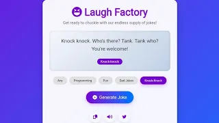 Joke Generator App Using HTML CSS JavaScript Random Jokes Online