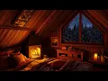 Download Lagu 🔴Rain and Crackling Fireplace Sounds in a Hut | Cozy Ambience for Stress Relief \u0026 Deep Sleep