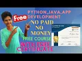Free Certificate Course Python Java App Development in tamil