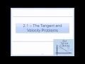 2 1 - The Tangent and Velocity Problems