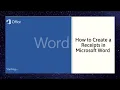 How to Create a Receipt in Microsoft Word