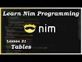 Tables - Nim Tutorial Part 21