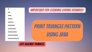 PRINT STAR TRIANGLE LEFT ALIGNED PATTERN JAVA