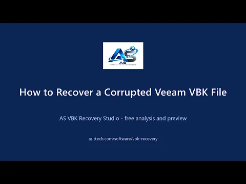 How to recover a corrupted Veeam VBK file with the free edition (2.5 minutes)