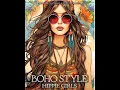 Boho Style Hippie Girls by Pretty Fantastic Publishing Adult Coloring Book Flip-Thru