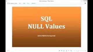 29 - SQL NULL Values