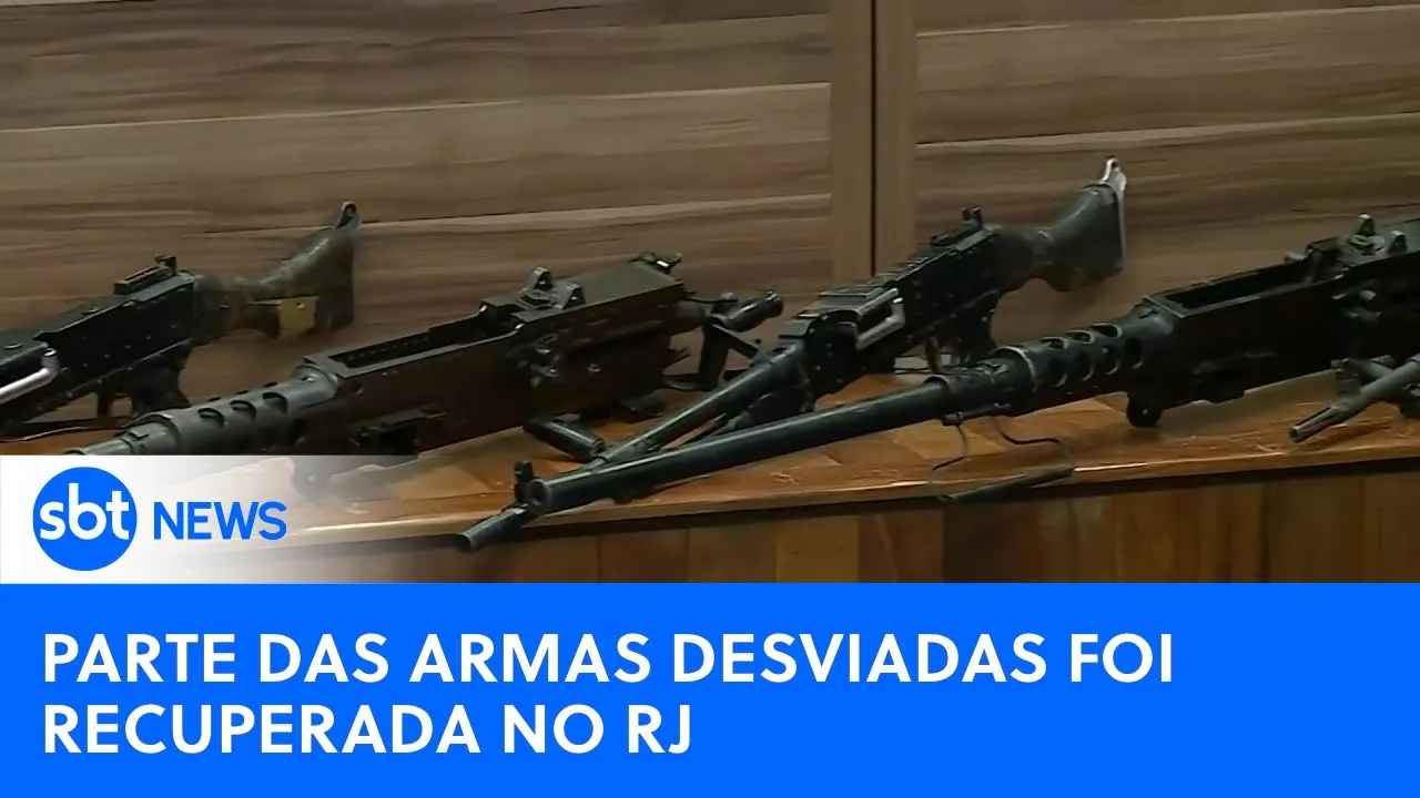 Polícia do RJ recupera 8 metralhadoras furtadas de Arsenal de Guerra em SP | #SBTNewsnaTV (20/10/23)