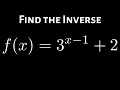 Inverse of Exponential Function f x 3 x - 1 2
