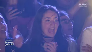 معكم مني الشاذلي فرحي بكره هتموت من الضحك مع مشهد تامر حسني مع بنت من الجمهور 