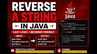 Reverse a String in Java Java String Program for Beginners