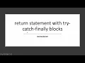 return statement with try catch finally blocks in java