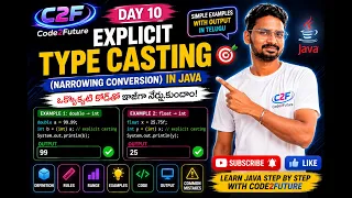 Explicit Type Casting in Java Narrowing Conversion Explained with Coding Examples