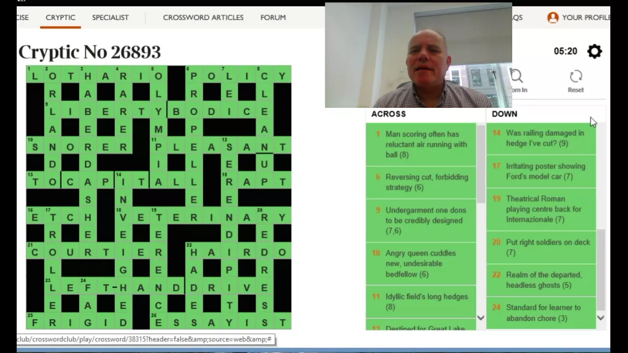Solving the Times Crossword on 27th Nov