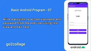 EP 07 Android Studio Basic Program I go2collage