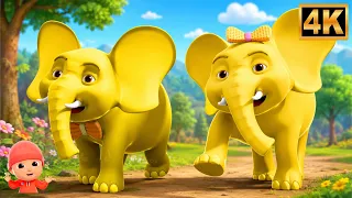 Ek Mota Hathi in Yellow, एक मोटा हाथी, Hindi Rhymes and A Big Elephant Song