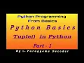 Tuple part1 Python Tutorial What is Tuple