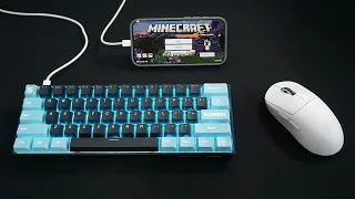 Minecraft pe Telefon cu Mouse si Tastatura !
