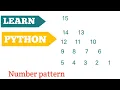 Number pattern program python pyramid pattern python