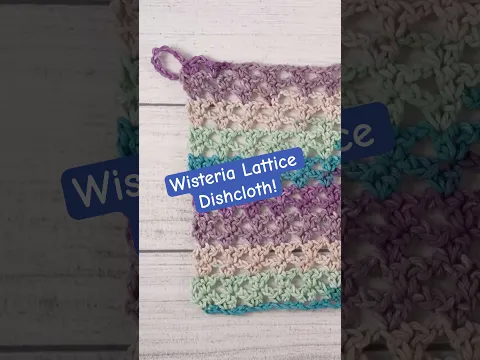 Wisteria Lattice Dishcloth 💜🌸 #fiberfluxcrochet