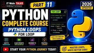 Python For Loop Explained with Examples Python Complete Course Part 11 Hindi 2026