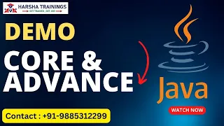 Java Demo 01 Core Advance Java Tutorial for Beginners Easy to Learn in Harsha Trainings