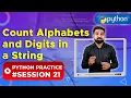 Count Alphabets Digits from a string in Python Python Practice 21 Newtum Solutions