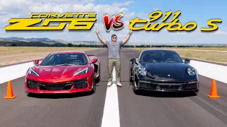 Chevy Corvette Z06 vs. Porsche 911 Turbo S: Our BEST Drag Race Yet!
