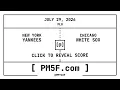 New York Yankees NYY Chicago White Sox CHW MLB Final Box Score JULY 29 2026