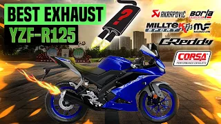 yamaha yzf r125 exhaust sound akrapovic arrow black widow delkevic dominator giannelli lextek mivv