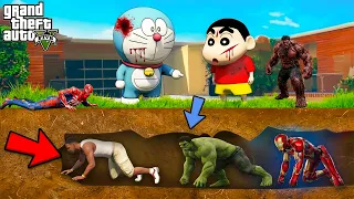 GTA 5 | Shinchan & Franklin vs Thanos AVENGERS Fight for Los Santos IN GTA 5