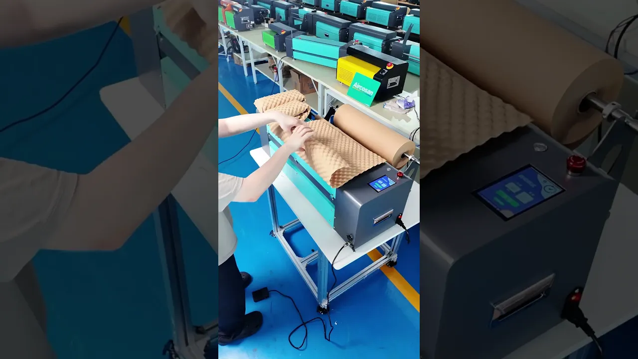 آلة فقاعات ورقية، وسادة ورق كرافت حسب الطلب لتغليف التجارة الإلكترونية عبر الحدود