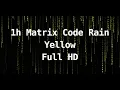 1h Matrix Code Rain Digital Rain Animation Screensaver Yellow