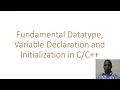 Practical Class - Data types Variable declaration in