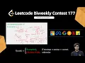 Leetcode Biweekly Contest 177 Q1 Q2 Q3 Q4 P C Maths C Hard Biweekly Watch 2X