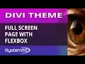 Divi Theme Full Screen Page With Flexbox