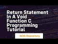 return statement in a void function c programming tutorial
