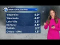 At least 4 inches of snow from winter storm measured in parts of Chicago area