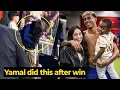 Lamine Yamal romantic celebration with Nicki Nicole and his lil brother after big win vs Olympiacos