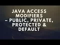 Java Access Modifiers - Public Private Protected Default