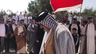 عراضة ال ختروش في تشييع المرحوم شيخ ال عساف الحاج ريسان مشعل جثير العسافي دندنها
