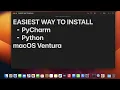 Installing Python and PyCharm on macOS Ventura updating Python and switching versions in PyCharm
