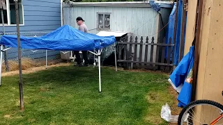 Ozark Trail 10X10 slant leg Canopy Set up