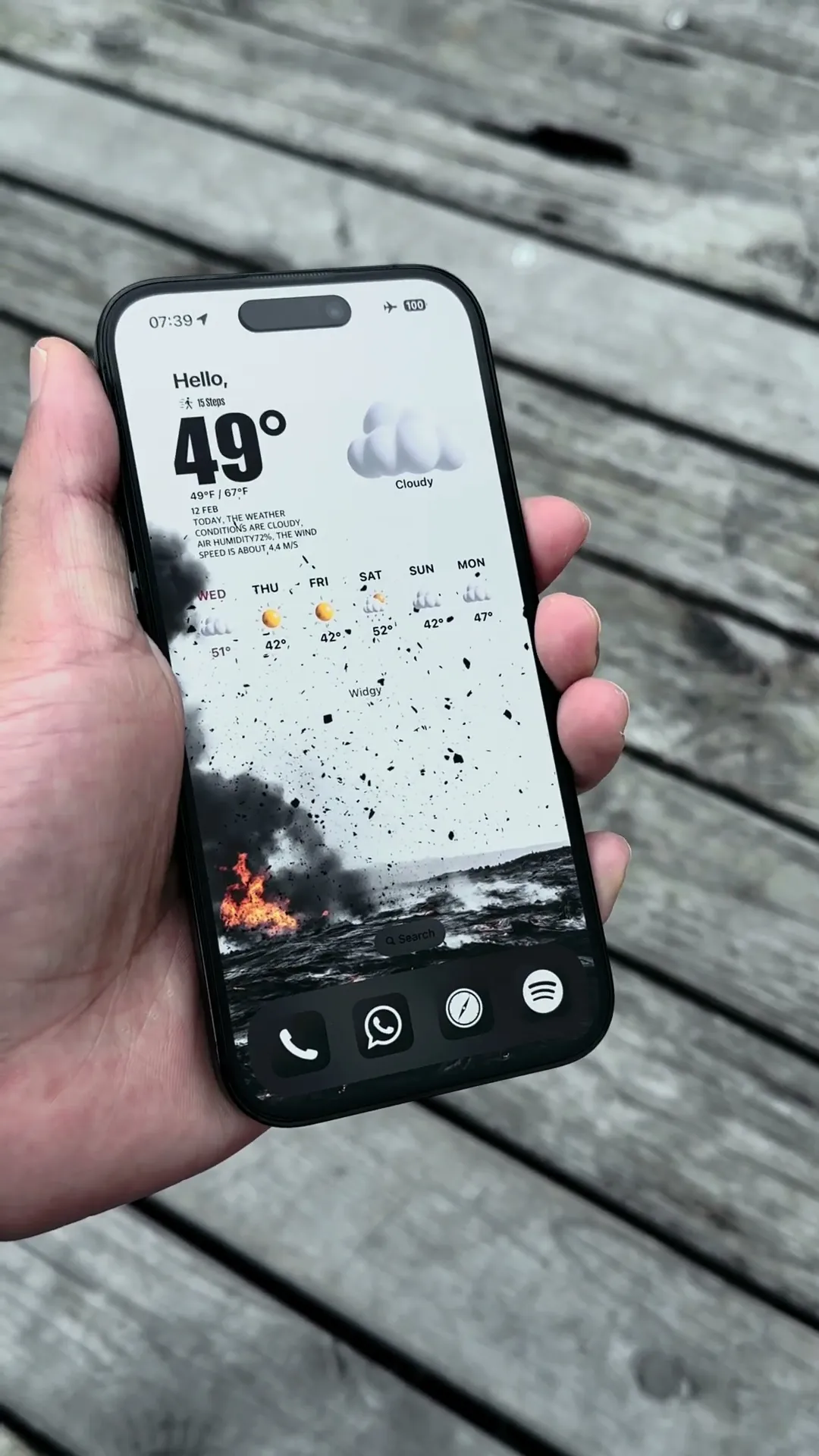 Volcanic Ash iPhone Wallpaper Setup Preview