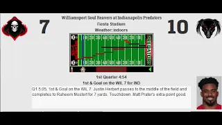 Week 13 Williamsport Soul Reavers 2-10 Indianapolis Predators 10-2