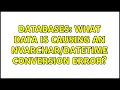 Databases What data is causing an conversion error