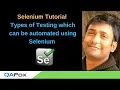Types of Testing that Selenium can Automate - Introduction to Selenium