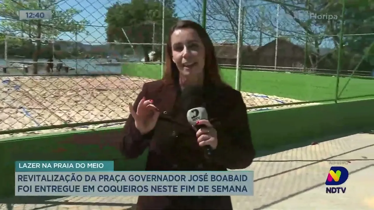 Revitalização da praça Governador José Boabaid é entregue, em Coqueiros