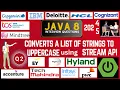 Java 8 Stream API Interview Questions Convert List of Strings to Uppercase using Stream API in Java