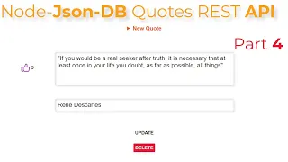 Nodejs Json-DB Html css Javascript Quotes CRUD REST API App Part 4