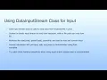 Using DataInputStream Class for Input Lecture 10 Demonstration-IV